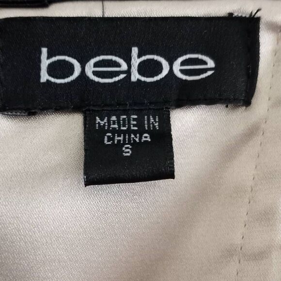 BEBE BLACK & NUDE STRAPLESS MINI DRESS SZ.S EUC - Picture 8 of 10